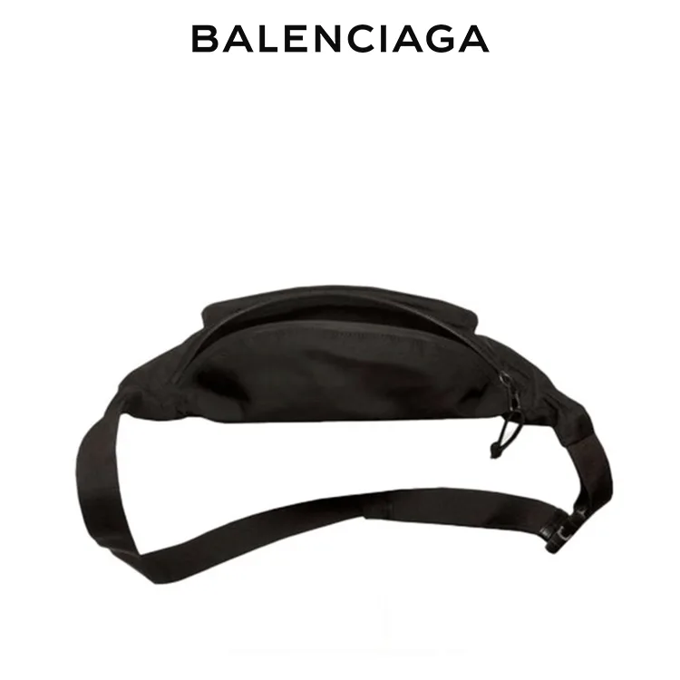 BALENCIAGA巴黎世家WHEEL BELTPACK黑色尼龍腰包