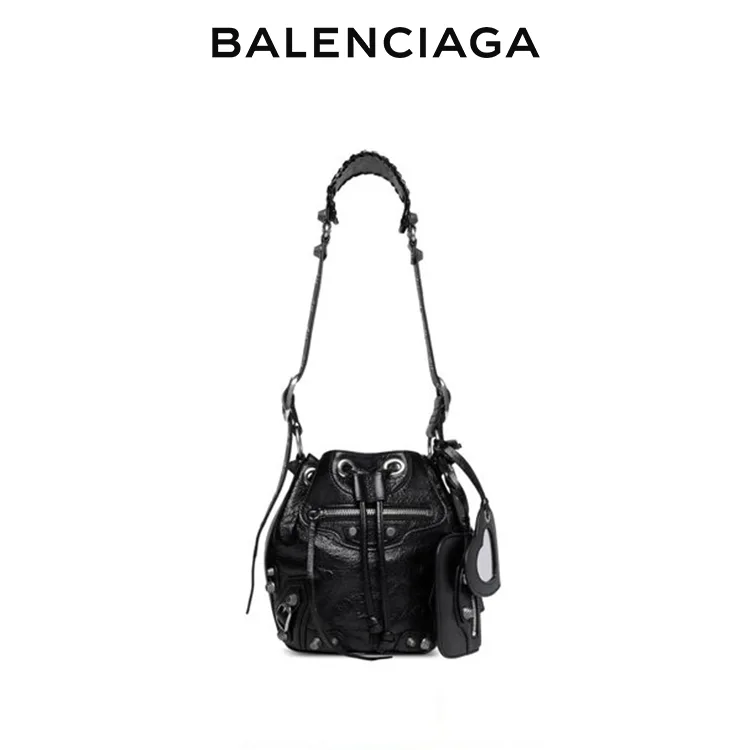 BALENCIAGA巴黎世家LE CAGOLE女士超小號時尚水桶包機車包