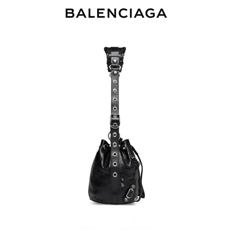 BALENCIAGA巴黎世家LE CAGOLE女士超小號時尚水桶包機車包