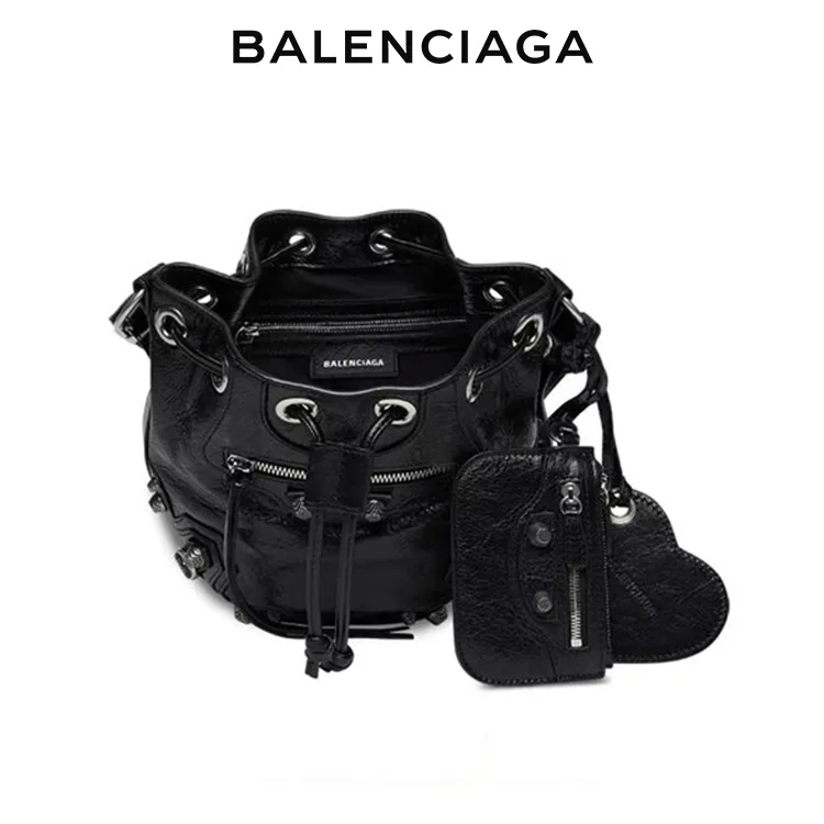 BALENCIAGA巴黎世家LE CAGOLE女士超小號時尚水桶包機車包