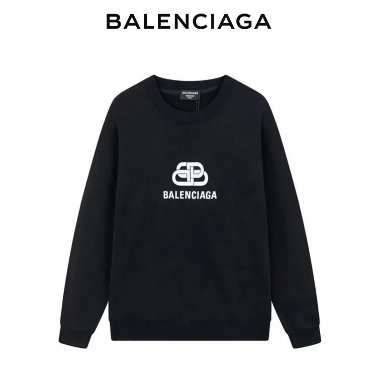 BALENCIAGA巴黎世家經典鎖扣字母印花套頭圓領衛衣