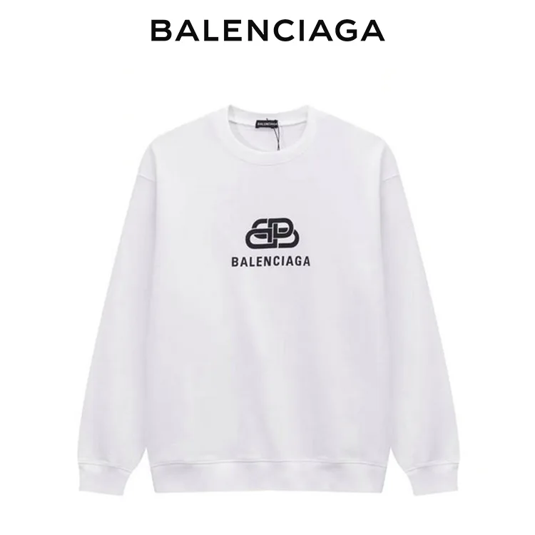 BALENCIAGA巴黎世家經典鎖扣字母印花套頭圓領衛衣