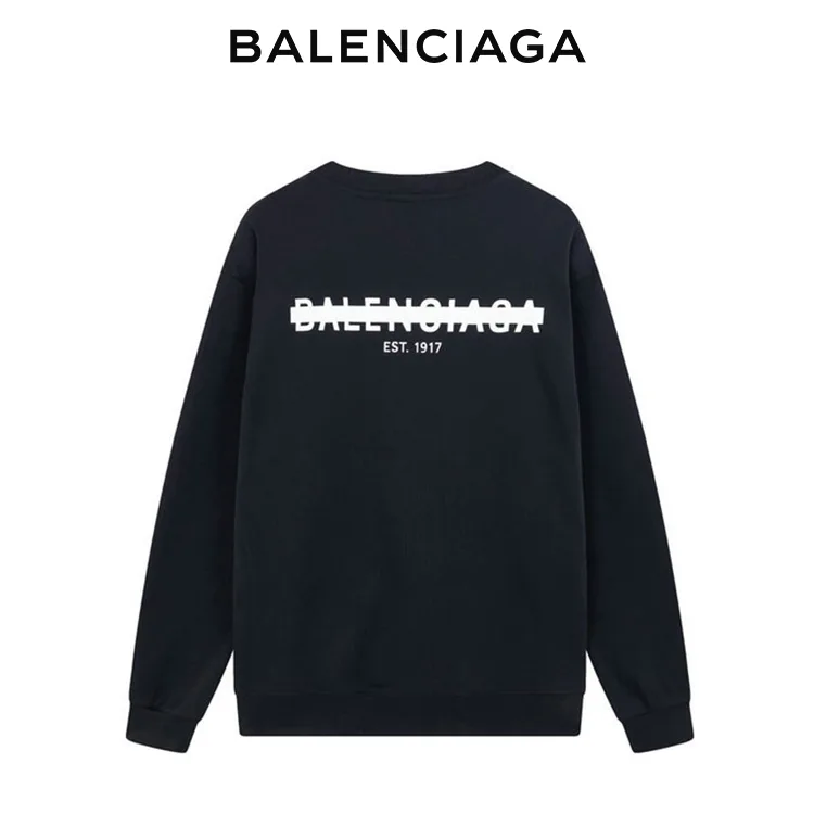 BALENCIAGA巴黎世家封條字母印花圓領衛衣