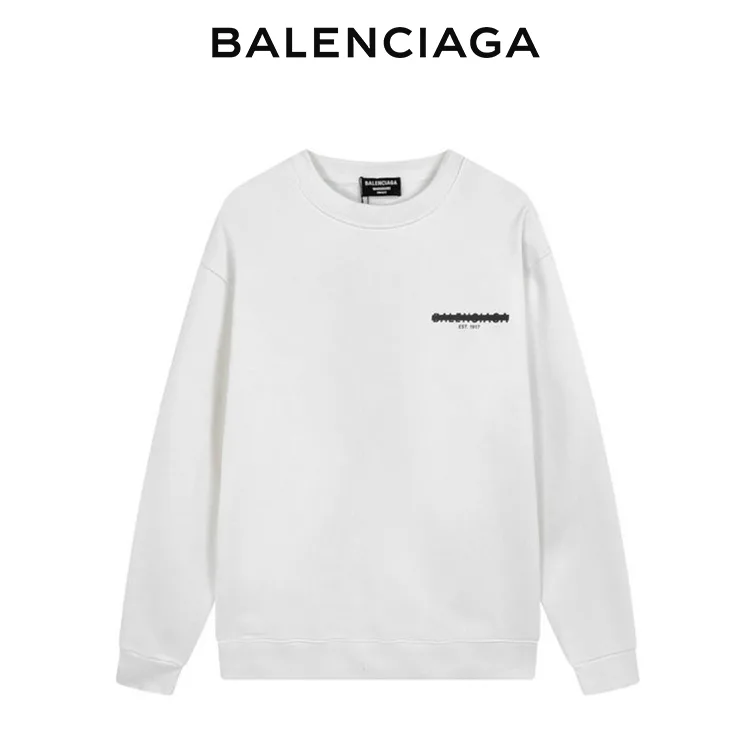 BALENCIAGA巴黎世家封條字母印花圓領衛衣