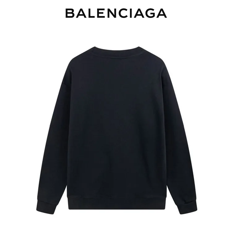 BALENCIAGA巴黎世家麥穗雙B字母印花男女套頭圓領衛衣