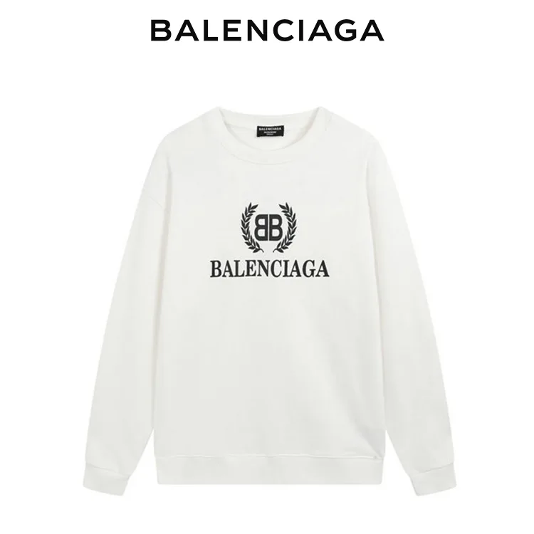 BALENCIAGA巴黎世家麥穗雙B字母印花男女套頭圓領衛衣