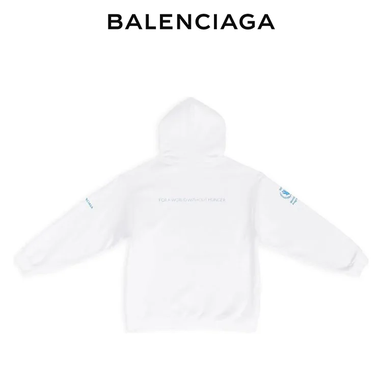 BALENCIAGA巴黎世家帽T二代WFP慈善聯名衛衣世界糧食署麥穗印花連帽衫