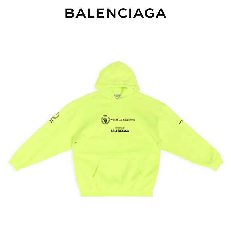 BALENCIAGA巴黎世家帽T二代WFP慈善聯名衛衣世界糧食署麥穗印花連帽衫