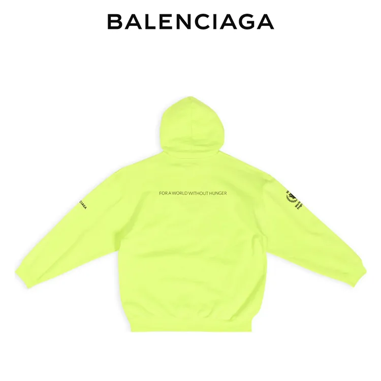 BALENCIAGA巴黎世家帽T二代WFP慈善聯名衛衣世界糧食署麥穗印花連帽衫