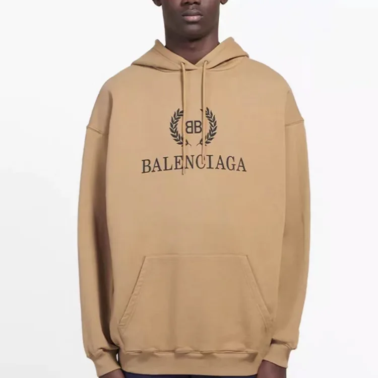 BALENCIAGA巴黎世家帽T麥穗雙B字母印花衛衣連帽衫