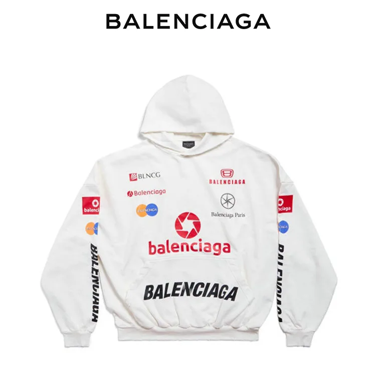 BALENCIAGA巴黎世家TOP LEAGUE藝術印花連帽衛衣