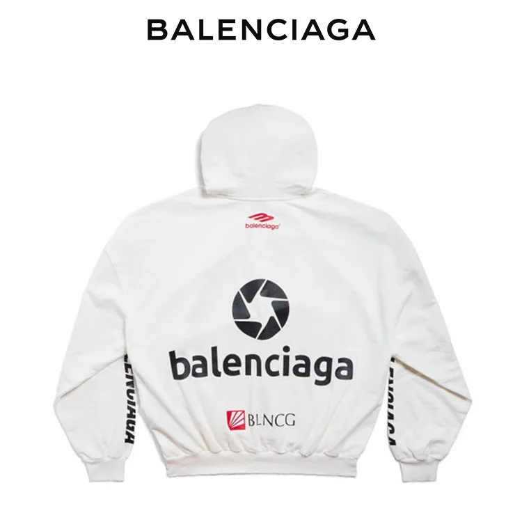 BALENCIAGA巴黎世家TOP LEAGUE藝術印花連帽衛衣