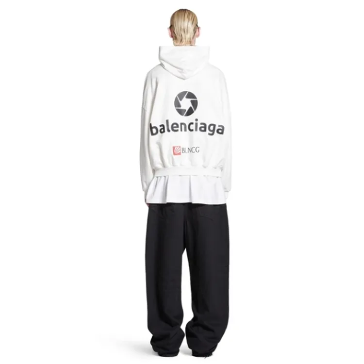 BALENCIAGA巴黎世家TOP LEAGUE藝術印花連帽衛衣