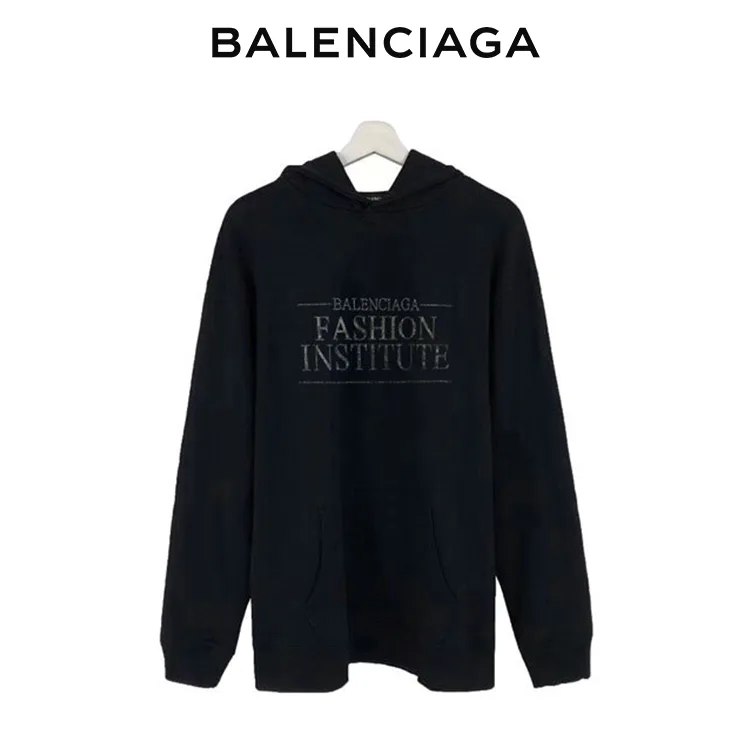 BALENCIAGA巴黎世家燙鉆水鉆FASHION連帽衛衣