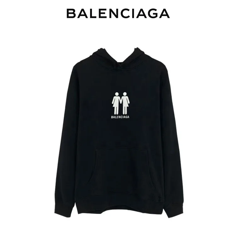 BALENCIAGA巴黎世家情侶人像多國國旗字母衛衣連帽衫