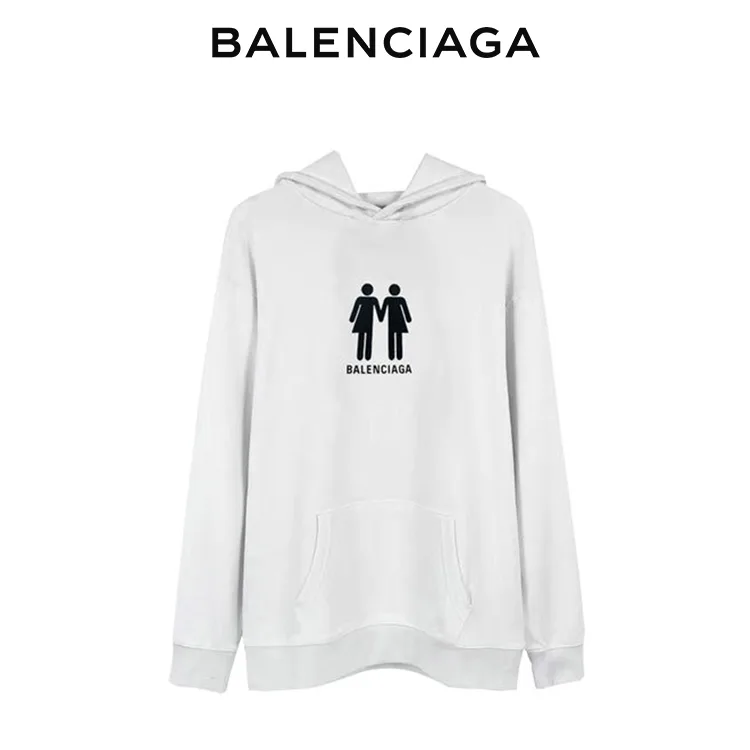 BALENCIAGA巴黎世家情侶人像多國國旗字母衛衣連帽衫