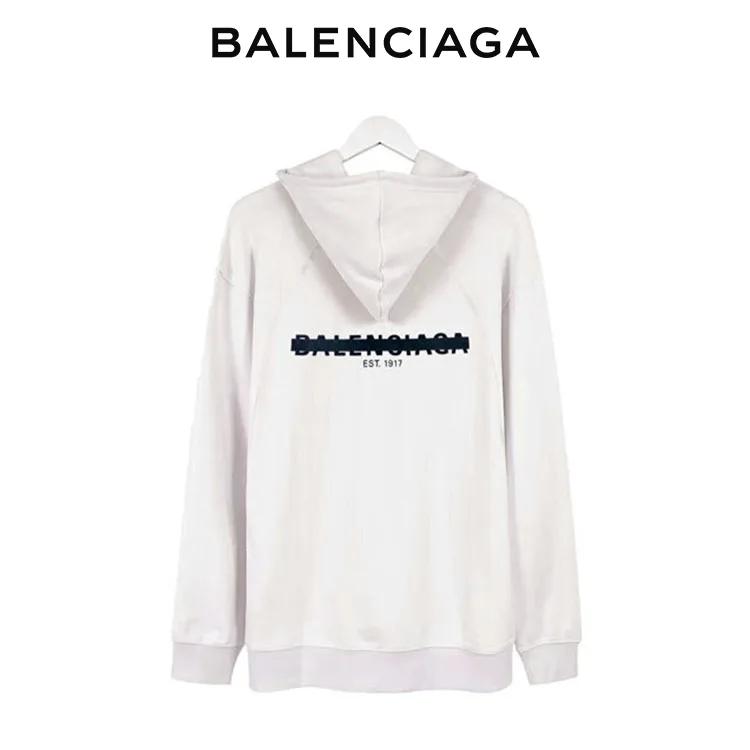 BALENCIAGA巴黎世家封條字母印花連帽衛衣