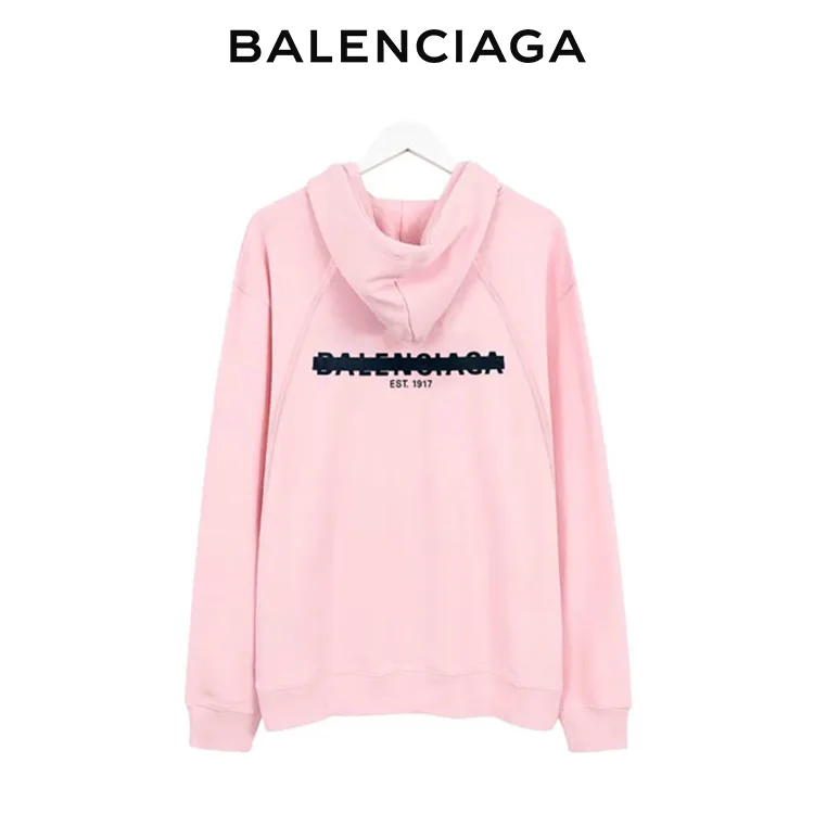 BALENCIAGA巴黎世家封條字母印花連帽衛衣