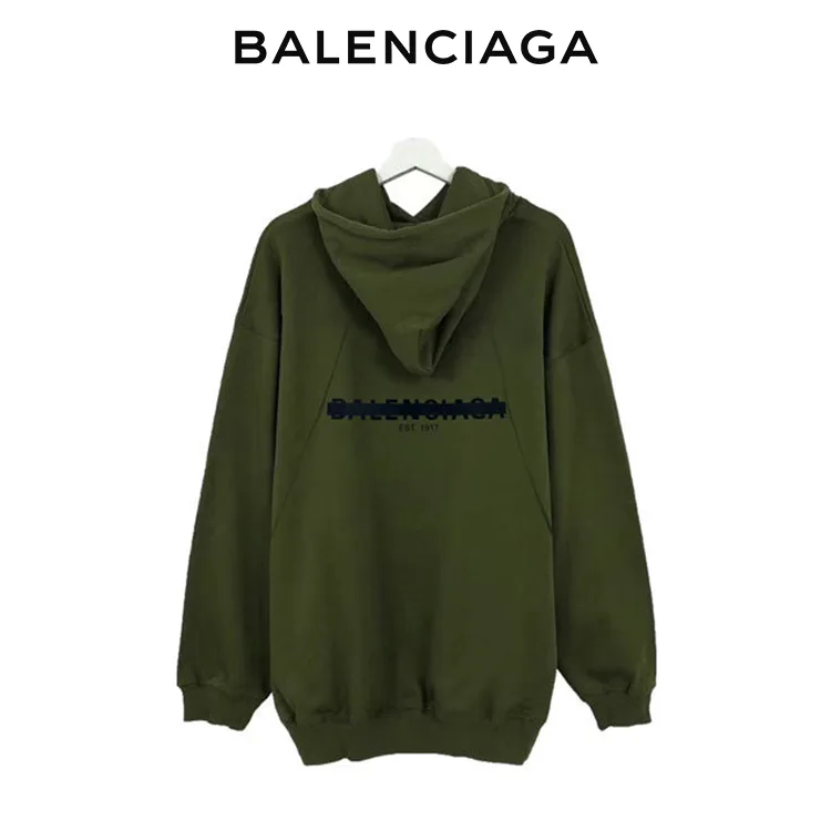 BALENCIAGA巴黎世家封條字母印花連帽衛衣