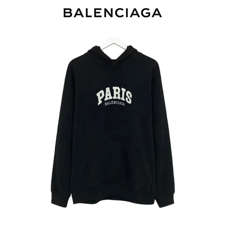 BALENCIAGA巴黎世家CITIES PARIS寬鬆剪裁衛衣連帽衫