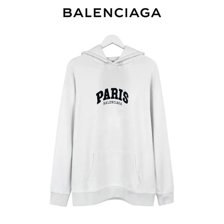 BALENCIAGA巴黎世家CITIES PARIS寬鬆剪裁衛衣連帽衫