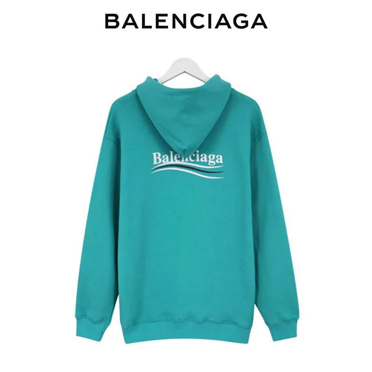 BALENCIAGA巴黎世家經典可樂標波浪字母衛衣連帽衫