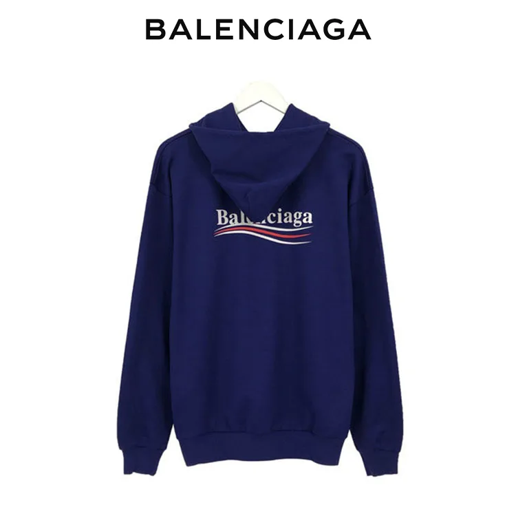 BALENCIAGA巴黎世家經典可樂標波浪字母衛衣連帽衫