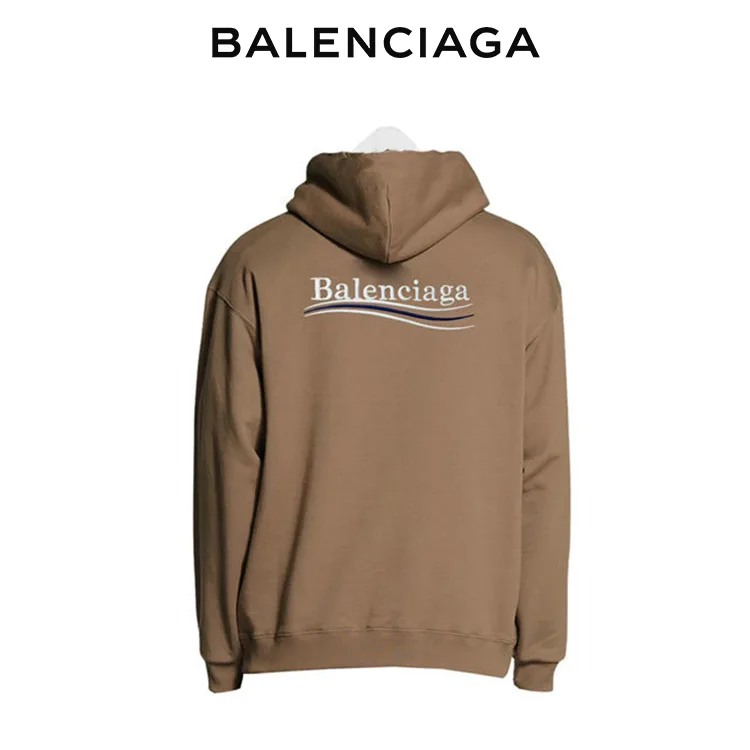 BALENCIAGA巴黎世家經典可樂標波浪字母衛衣連帽衫