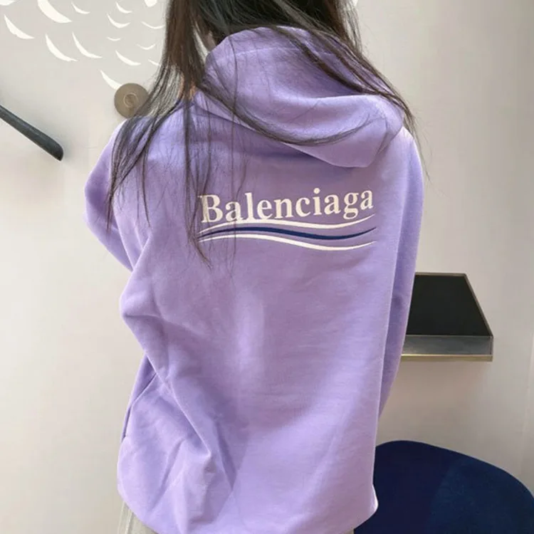 BALENCIAGA巴黎世家經典可樂標波浪字母衛衣連帽衫