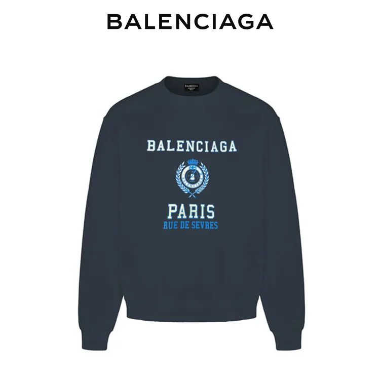 BALENCIAGA巴黎世家PARIS皇冠麥穗字母圓領衛衣