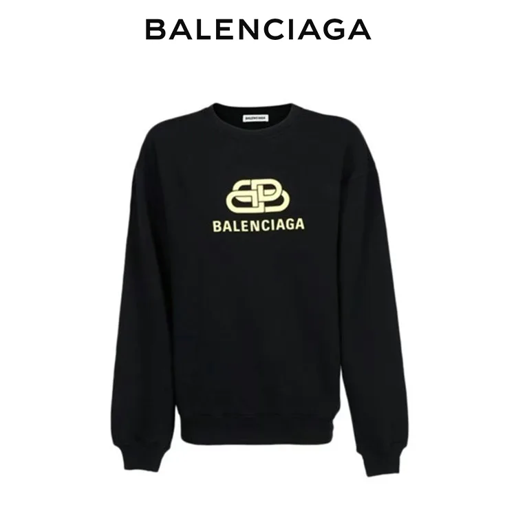 BALENCIAGA巴黎世家經典鎖扣字母印花套頭圓領衛衣