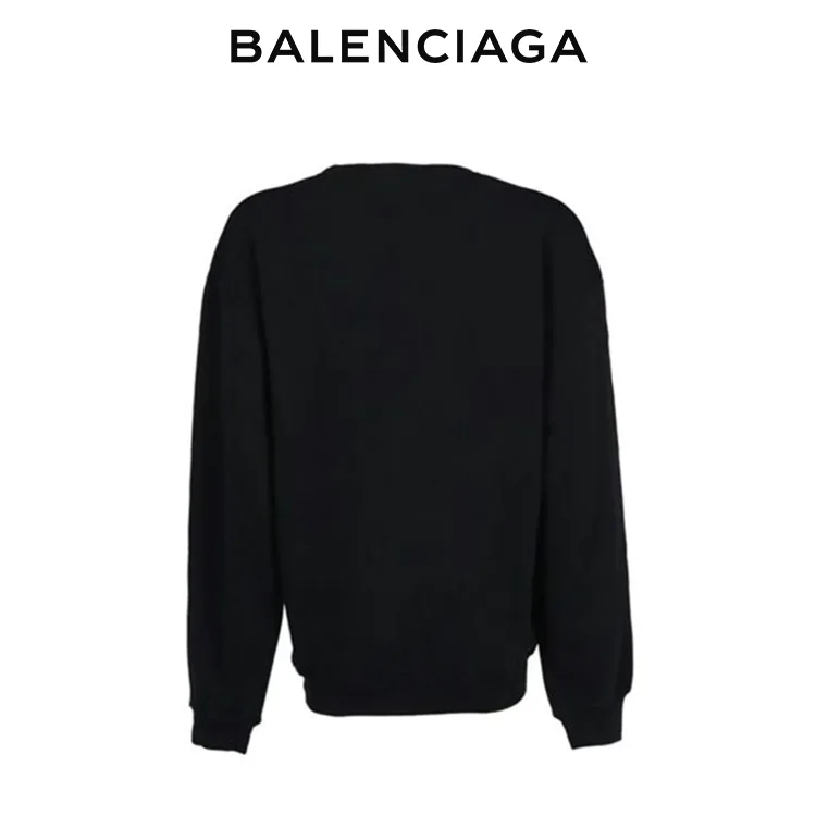 BALENCIAGA巴黎世家經典鎖扣字母印花套頭圓領衛衣