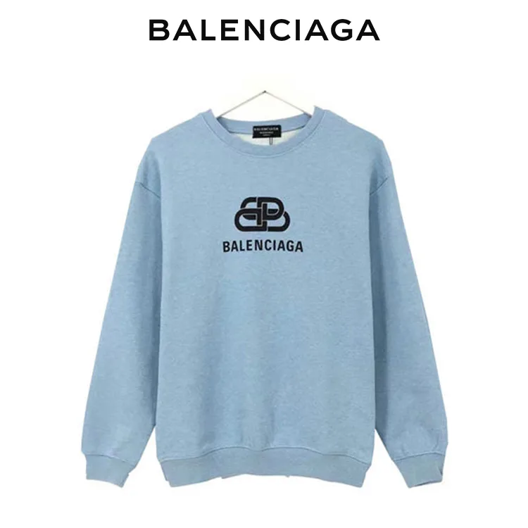 BALENCIAGA巴黎世家經典鎖扣字母印花套頭圓領衛衣