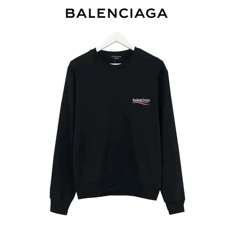 BALENCIAGA巴黎世家經典波浪可樂標圓領衛衣