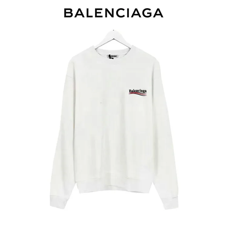 BALENCIAGA巴黎世家經典波浪可樂標圓領衛衣