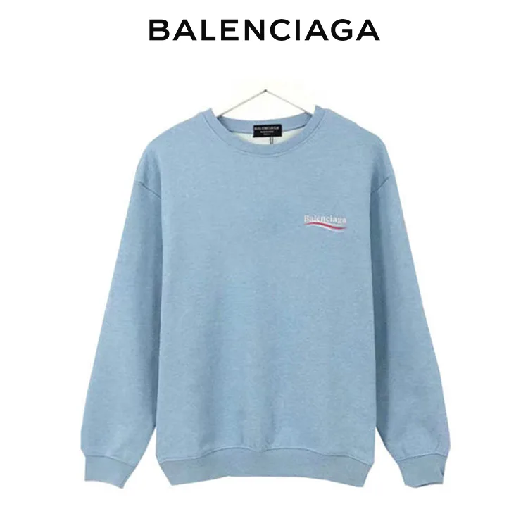 BALENCIAGA巴黎世家經典波浪可樂標圓領衛衣