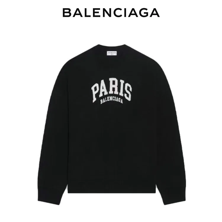 BALENCIAGA巴黎世家CITIES PARIS寬鬆剪裁圓領衛衣