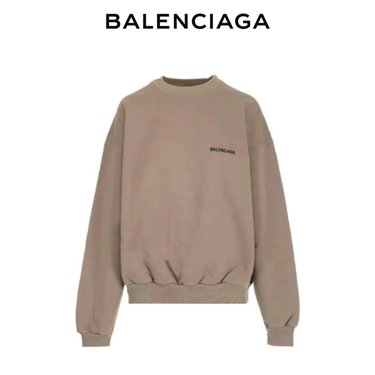 BALENCIAGA巴黎世家前後品牌標識圓領套頭衛衣