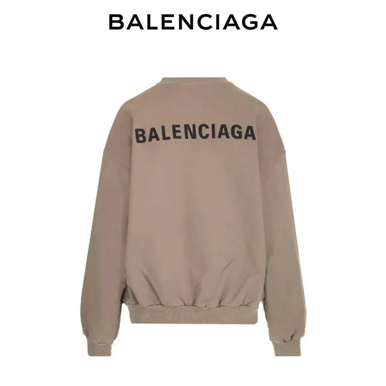 BALENCIAGA巴黎世家前後品牌標識圓領套頭衛衣