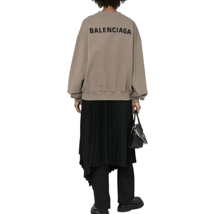 BALENCIAGA巴黎世家前後品牌標識圓領套頭衛衣