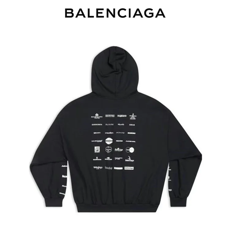 BALENCIAGA巴黎世家LOGO大合集字母印花連帽衛衣