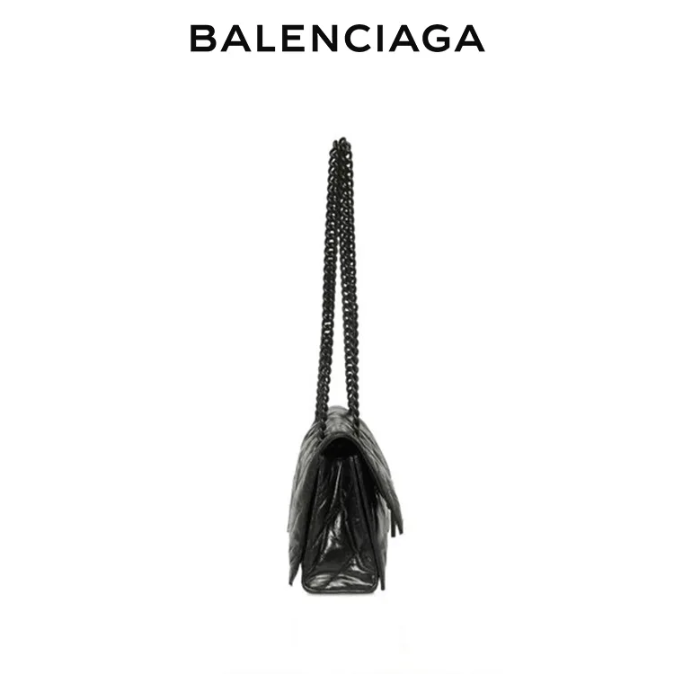 BALENCIAGA巴黎世家CRUSH小號絎縫鏈條包油蠟皮沙漏包