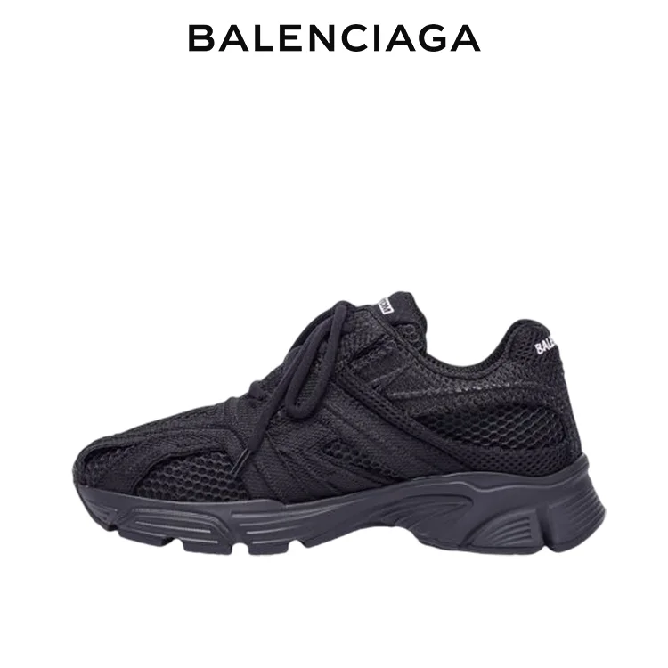 BALENCIAGA巴黎世家PHANTOM幻影系列黑色網眼拼接運動鞋 男女同款