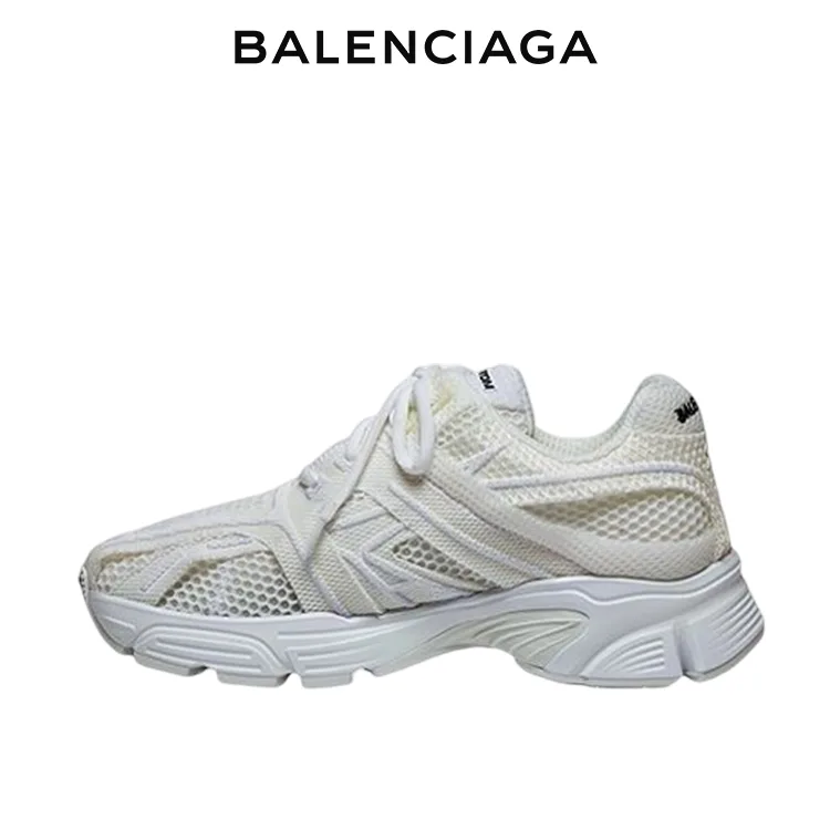 BALENCIAGA巴黎世家PHANTOM幻影系列白色網眼拼接運動鞋 男女同款