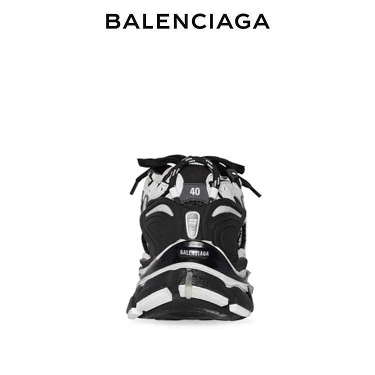 BALENCIAGA巴黎世家RUNNER磨損效果休閒運動鞋 黑白 男女同款