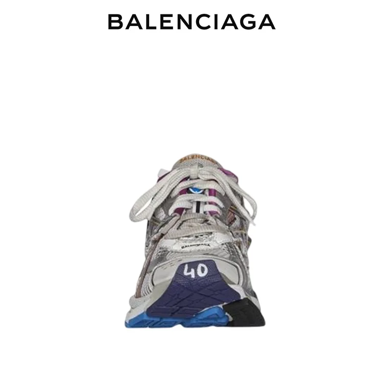 BALENCIAGA巴黎世家RUNNER磨損效果做舊拼接品牌標識運動鞋 男女同款