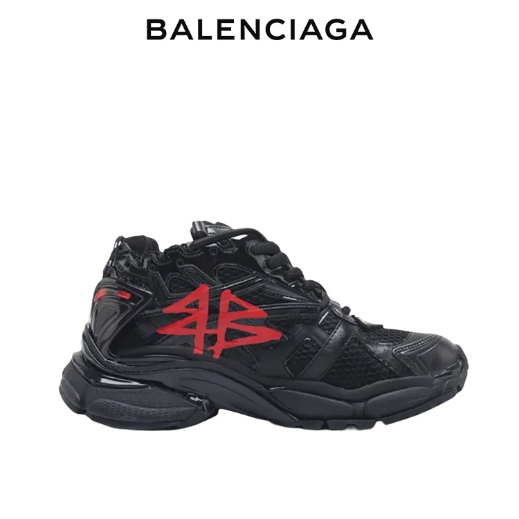 BALENCIAGA巴黎世家RUNNER GRAFFITI塗鴉運動鞋 黑紅 男女同款