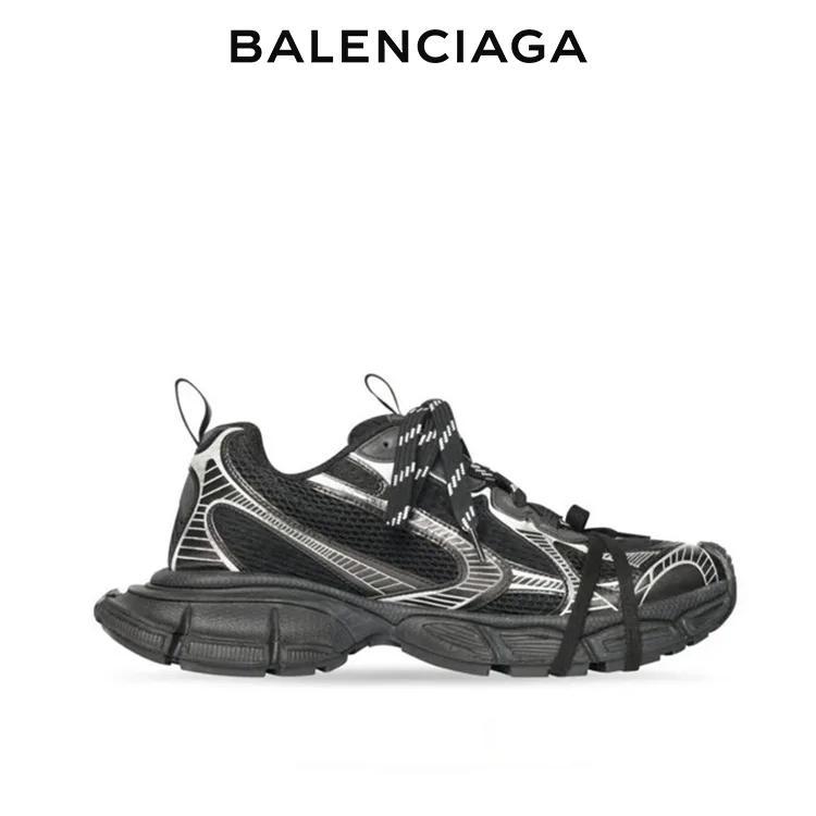 BALENCIAGA RUNNER KITH FOUR.COLOR 黑色復古休閒運動鞋 男女同款