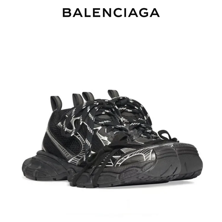 BALENCIAGA RUNNER KITH FOUR.COLOR 黑色復古休閒運動鞋 男女同款