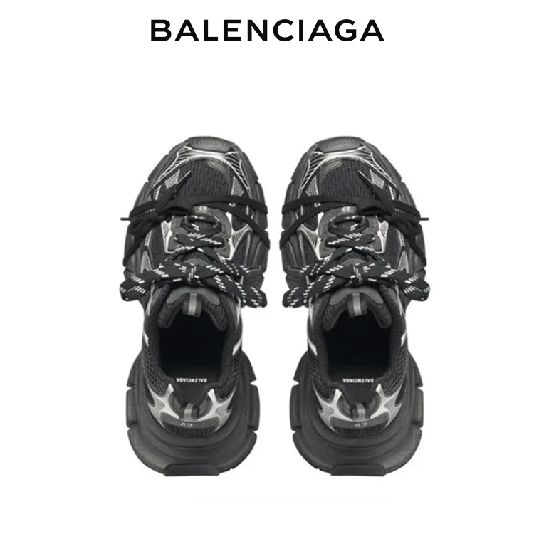 BALENCIAGA RUNNER KITH FOUR.COLOR 黑色復古休閒運動鞋 男女同款